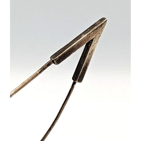 Sterling Silver Amber Brooch Modernist Artist Made Vintage Safety Pin Type 925 - Picture 10 of 13